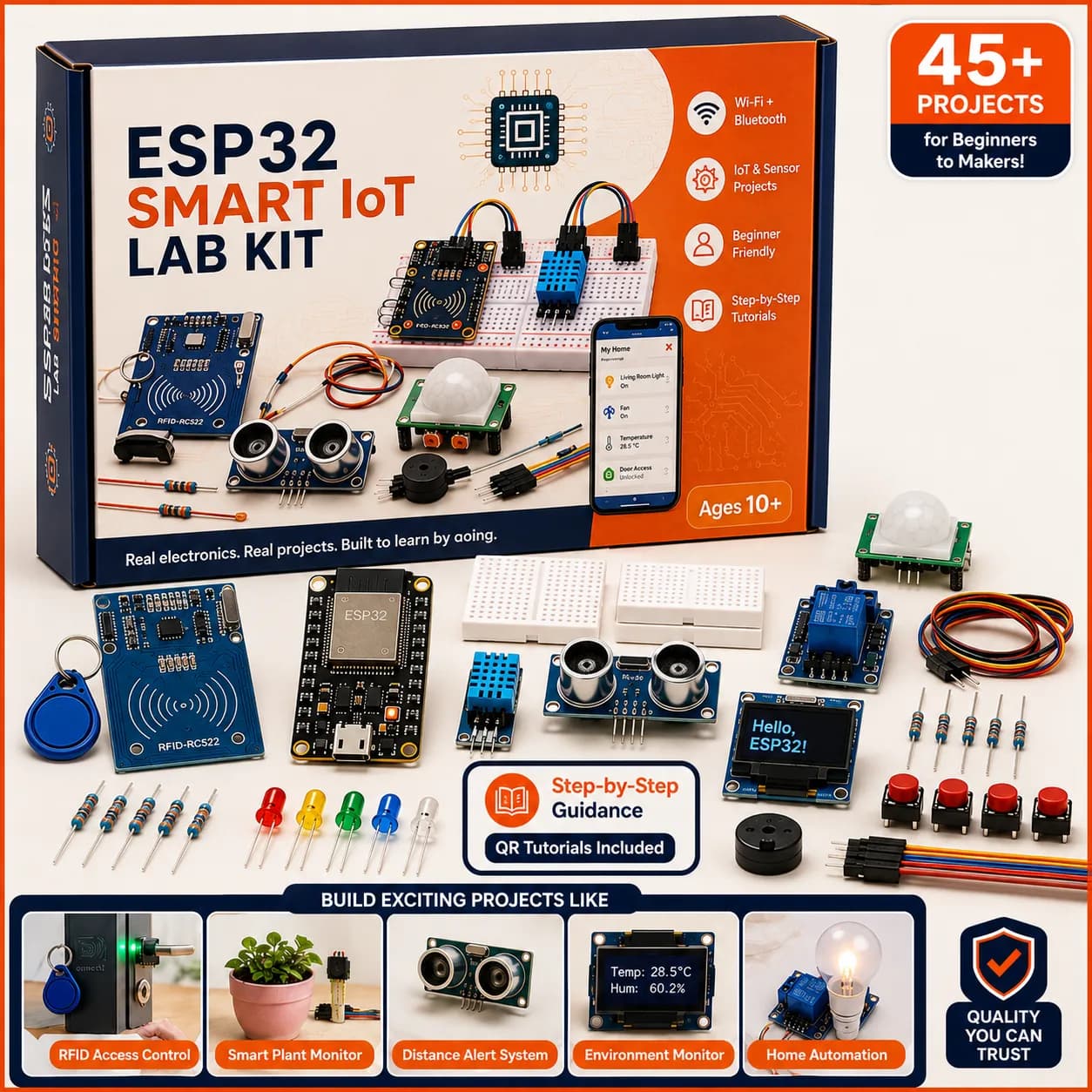 ESP32 IoT Explorer Kit | 45+ Projects
