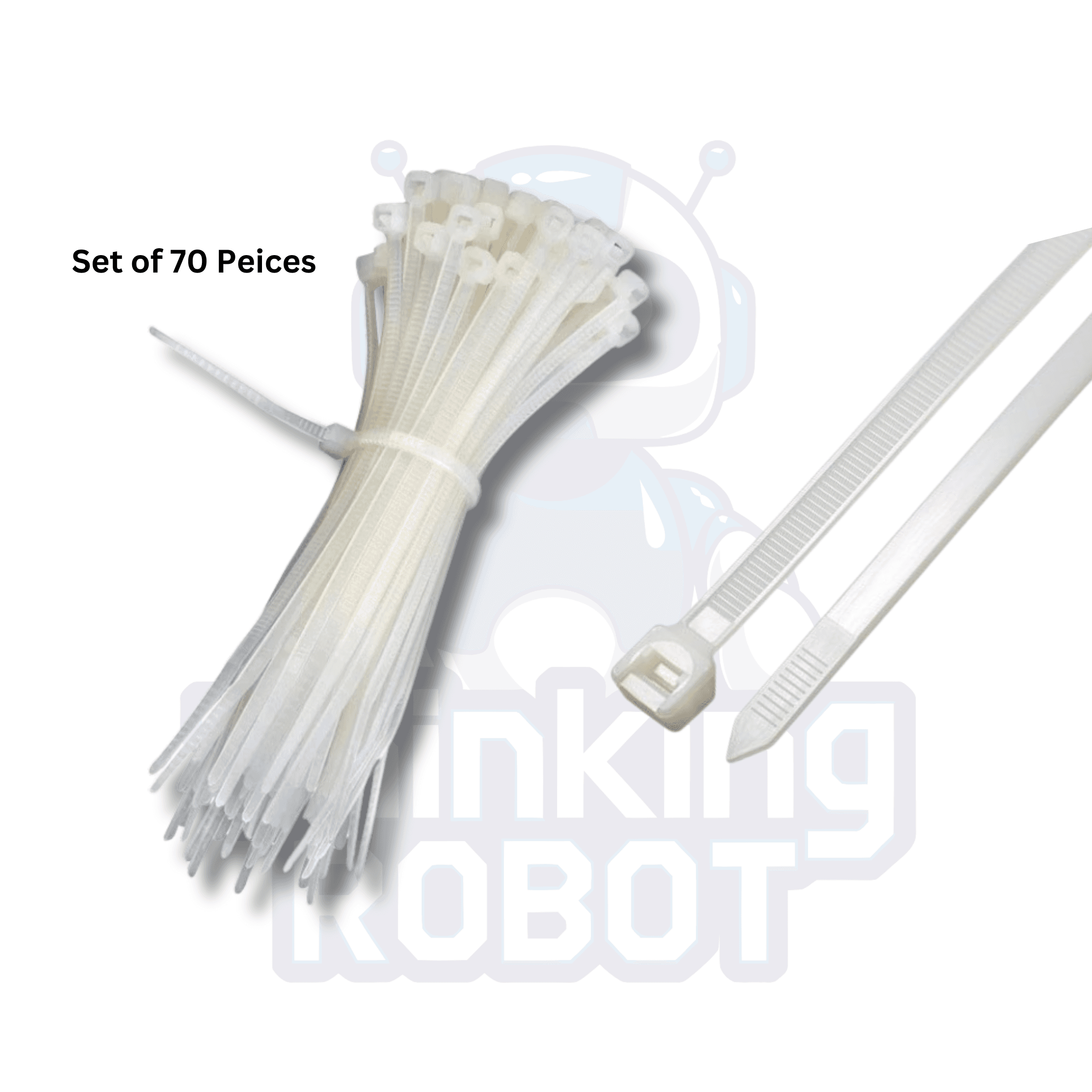 70-Piece Cable Zip Tie Assortment Set - 3 Sizes