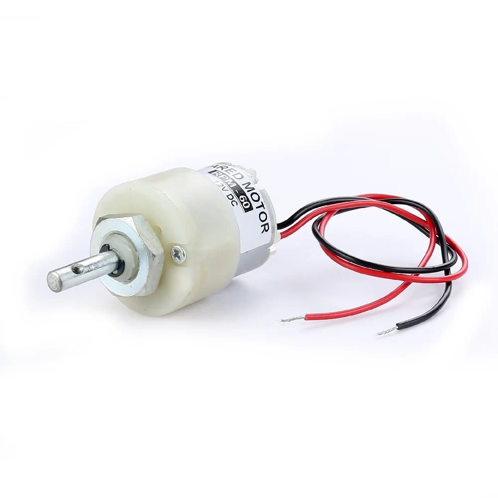 12V High-Torque Center Shaft DC Geared Motor with Metal Gears (100 / 300 / 500 RPM)
