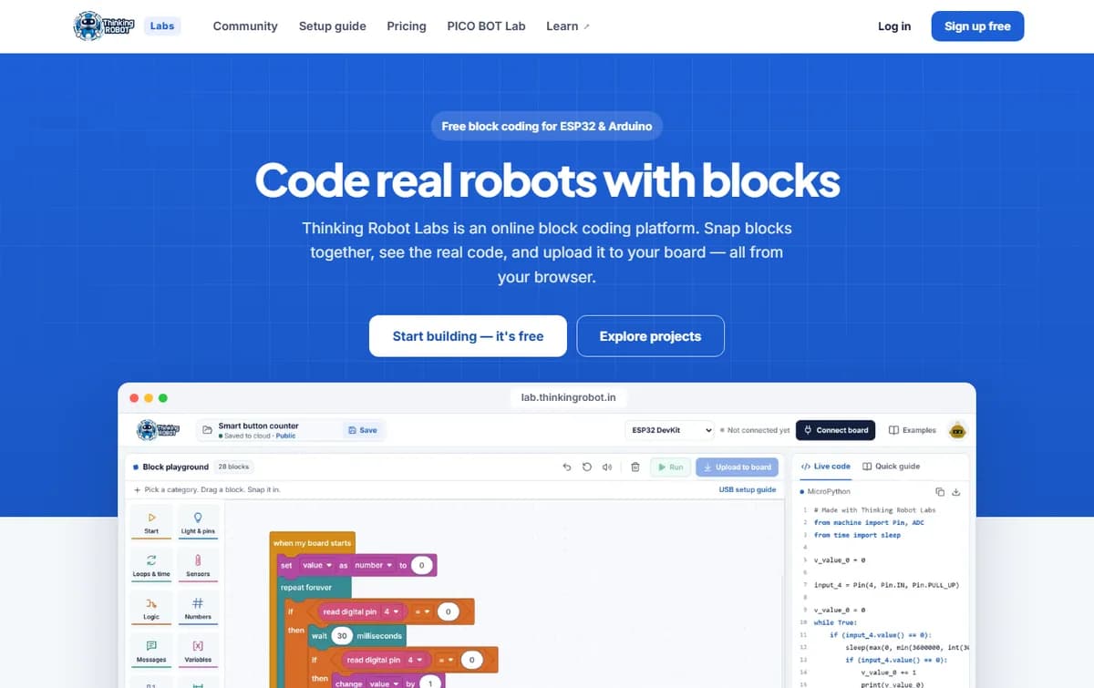 Thinking Robot Lab screenshot